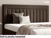 MEBLINI Polsterbett 140x200 mit Lattenrost ohne Matratze – BELORDI – Dunkelbraun Samt – Doppelbett mit Bettkasten - Stauraumbett - Kopfteil Bett mit Stauraum Bild 4