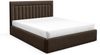 MEBLINI Polsterbett 140x200 mit Lattenrost ohne Matratze – BELORDI – Dunkelbraun Samt – Doppelbett mit Bettkasten - Stauraumbett - Kopfteil Bett mit Stauraum Bild 2
