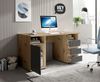 PRIMUS 2 Schreibtisch mit Schubladen, Artisan Eiche Optik / Anthrazit - Bürotisch Computertisch fürs Homeoffice mit Stauraum und offenen Ablagefächern - 145 x 74 x 65 cm (B/H/T) Bild 2