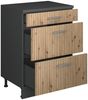 Küchenschrank für Dachschrägen R-Line Artisan-Eiche 60 cm ohne Schräge mit 3 Schubladen Vicco Bild 3