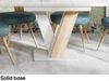 MEBLINI Esstisch Ausziehbar - 120-160x80x75cm - MASIV - Weiß Hochglanz/Sonoma Eiche - Esszimmertisch Modern - Küchentisch - Säulentisch - Ausziehtisch - Dining Table Bild 3