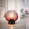 LED Tischleuchte, Schalter, Glas rot, schwarz, H 23,5 cm Bild 3