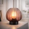 LED Tischleuchte, Schalter, Glas rot, schwarz, H 23,5 cm Bild 2