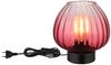 LED Tischleuchte, Schalter, Glas rot, schwarz, H 23,5 cm Bild 5