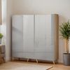 andas Kleiderschrank Lund Schlafzimmerschrank Bestseller im skandinavischem Design Garderobenschrank mit Premium Innenausstattung, Breite 200cm hochglanz Bild 3