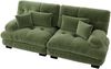 Ecksofa Grün aus Chenille, modulares Sofa mit tiefem Sitz, runden Armlehnen und Kissen,81x220x77 cm Bild 5
