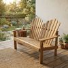 2-Sitzer Adirondack Gartenbank aus Akazienholz, ca. 125 x 80 x 94 cm – Braun Bild 2