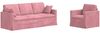 vidaXL Sofa Set 2 pcs Rosa 198 x 78 x 80 cm Samt 3407599 Bild 2