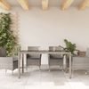 vidaXL Gartentisch mit Glasplatte Grau 150x90x75 cm Poly Rattan 365532 Bild 3