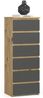 Home Collective Kommode 40 cm breit Holz Highboard Sideboard für Flur Schlafzimmer Wohnzimmer (Mehrzweckschrank Schrank schmal Kommode Schlafzimmer mit Schubladen), Kinderzimmer, 109 cm hoch mit 6 Schubladen Artisan Eiche-graphit Bild 4