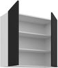 Küchen Hängeschrank 80 cm ARIA Schwarz ultra matt + Weiss matt, hochwertige Fronten mit Anti Fingerprint Beschichtung Küchenzeile Küchenblock Bild 3