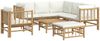 vidaXL 8-tlg. Garten-Lounge-Set mit Cremeweißen Kissen Bambus 3155190 Bild 3