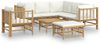 vidaXL 8-tlg. Garten-Lounge-Set mit Cremeweißen Kissen Bambus 3155190 Bild 2