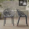 CLP 2er Set Gartenstühle Hope mit Lehne stapelbar wetterfest UV-beständig bis 150 kg,anthrazit Bild 2
