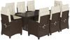 vidaXL 9-tlg. Garten-Essgruppe mit Kissen Braun Poly Rattan 3212687 Bild 2