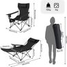 WOLTU 2er Set Campingstuhl klappbarer, Klappstuhl Liegestuhl für Outdoor, Angelstuhl Sonnenstuhl ultraleichter mit Armlehnen und Getränkehalter Schwarz Bild 3