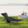 WOLTU 2er Set Campingstuhl klappbarer, Klappstuhl Liegestuhl für Outdoor, Angelstuhl Sonnenstuhl ultraleichter mit Armlehnen und Getränkehalter Schwarz Bild 4