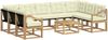 vidaXL Outdoor-Sofagarnitur mit Kissen 10 pcs Weiß und Creme 3389892 Bild 2