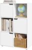 WOLTU Bücherregal Bücherschrank Standregal Aufbewahrungregal Raumteiler Büroregal Aktenschrank, mit 3 Türen, 6 Fächer, 29 x 91 x 59,6 cm,Weiß SK001ws Bild 4