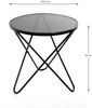 Beistelltisch >25591< in schwarz, Metall, Sicherheitsglas - 56x55cm (HxD) Bild 3