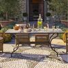 Mirabeau Gartentisch mediterraner Mosaiktisch Labaroche mit Zementplatte & Stahlgestell (kunstvoll, wetterfestes Design, inkl. Mosaikplatte in Terrakotta/Creme), Fliesentisch, Gartentisch, Mosaik-Tischplatte, B 180cm, H 75cm, T 90cm Bild 2