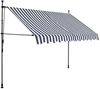 vidaXL Einziehbare Markise Handbetrieben mit LED 250 cm Blau und Weiß 145844 Bild 2