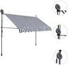 vidaXL Einziehbare Markise Handbetrieben mit LED 250 cm Blau und Weiß 145844 Bild 3