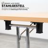 bümö Klapptisch Buche 160 x 80 cm klappbar & stapelbar, klappbarer Schreibtisch, Klappschreibtisch, Tisch klappbar, Klappbarer Tisch, Klapptisch Holz-Platte, Gestell stabil aus Metall verchromt, KL16-6 Bild 4