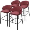 ML-DESIGN Barhocker Gepolsterter Barstuhl mit Metallgestell Rückenlehne und Fußstütze (4 St), Bistrohocker 4er Set Rot Stoffbezug Tresenhocker Küchenhocker Bild 5