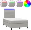 vidaXL Boxspringbett mit Matratze & LED Hellgrau 120x190 cm Stoff 3270204 Bild 2