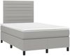 vidaXL Boxspringbett mit Matratze & LED Hellgrau 120x190 cm Stoff 3270204 Bild 3