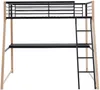 Vente-unique - MALICIA Bett Metall SchwarzBeige - B 138 cm x H 182 cm x L 200 cm Bild 2