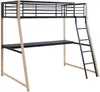 Vente-unique - MALICIA Bett Metall SchwarzBeige - B 138 cm x H 182 cm x L 200 cm Bild 4
