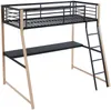 Vente-unique - MALICIA Bett Metall SchwarzBeige - B 138 cm x H 182 cm x L 200 cm Bild 5
