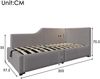 Merax Einzelbett, Polsterbett Kinderbett Jugendbett Daybett 90x190cm, Schlafsofa mit hydraulischem Stauraum, Leselichtfunktion und USB-C-Ladefunktion, Samt, Grau Bild 4