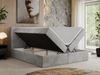 Boxspringbett, Doppelbett Matratze und Topper, Polsterbett - CENTOS - 140x200cm - Grau Velours - H4 Bild 2