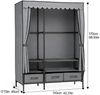 kehot Stoffschrank Faltbarer Stoffschrank 110x170x45 cm – Stabiler Kleiderschrank in Grau (Metallrahmen aus Verzinktem Stahlrohr mit 19 mm Durchmesser, 2-St, Atmungsaktive Vliesstoff-Hülle mit Staub- und Sichtschutz) Schnelle Montage, Platzsparend für ... Bild 2
