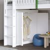 Hochbett Kleiderschrank und Bücherregal (90x200 cm) Kinderbett mit Lattenrost, Rausfallschutz und Trittleiter, Jugendbett, Kiefer Bild 5
