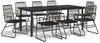 vidaXL 9-tlg. Garten-Essgruppe Schwarz PVC Rattan 3099214 Bild 2