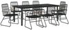 vidaXL 9-tlg. Garten-Essgruppe Schwarz PVC Rattan 3099214 Bild 3