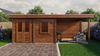 Lugarde Select Modern Gartenhaus mit Vordach Rostock 388x250cm + 300cm - Braunes Öl Bild 4
