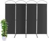 Klappbarer Raumteiler mit 4 Paneelen Trennwand für Zuhause 221 x 51 x 188 cm-Grau Bild 2