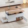 Anhebbarer Couchtisch mit hydraulischer Hubtischplatte, großem Tisch, Stauraum mit Schublade und Schrank, Couchtisch auf Rollen für Wohnzimmer Bild 5