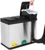 SONGMICS Mülleimer, Mülltrennsystem, Abfalleimer, Edelstahl, 45 L, Silber Bild 2