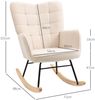 Schaukelstuhl 71x98x101 cm, gepolstert mit Berbervlies, Beige, belastbar bis 120 kg Bild 3