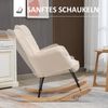 Schaukelstuhl 71x98x101 cm, gepolstert mit Berbervlies, Beige, belastbar bis 120 kg Bild 4
