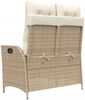 vidaXL Gartenbank Verstellbar mit Kissen Beige Poly Rattan 368239 Bild 5