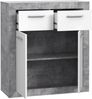 FORTE Baccio Sideboard, Holzwerkstoff, Grau/Weiß, 83 x 91,8 x 33,8 cm Bild 3