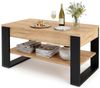 TREND WERK Couchtisch Lift-Couchtisch höhenverstellbar Sofatisch 92×54 cm mit Stauraum, verstecktem Fach Wohnzimmertisch Holz modern Bild 3