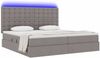vidaXL LED-Speicherbett mit Matratze Taupe 200 x 200 cm Stoff 3372567 Bild 3